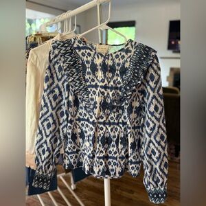 Sezane Bobby Ikat Blouse. Size 36